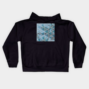 Blue crystal triangle Kids Hoodie